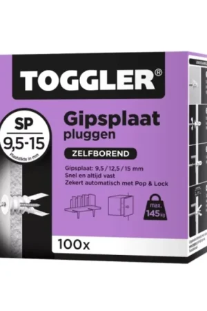 Prijs verlaagd - GIPSPLAATPLUG SP 9,5-15 MM DOOS A 100 STUKS