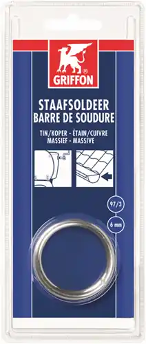 Veilige betaling - Griffon Staafsoldeer Tin/Koper 97/3 Massief Ø 6.0 mm Blister 100 g - 6312615