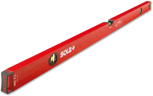 Hoge kwaliteit - Sola Alu-Waterpas X-profiel BIGX3/200, 200cm 3 libellen 0,50mm/m rood - 01373701